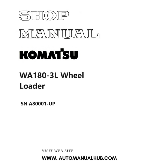 Komatsu WA180-3L Wheel Loader Shop Manual SN A80001-UP PDF 