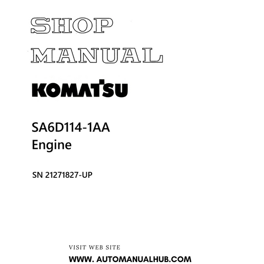 Komatsu SA6D114-1AA Engine Shop Manual SN 21271827-UP PDF