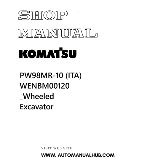 Komatsu PW98MR-10 (ITA) WENBM00120_Wheeled Excavator Shop Manual PDF