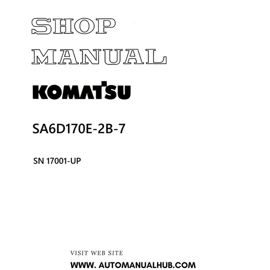Komatsu SA6D170E-2B-7 Shop Manual SN 17001-UP PDF