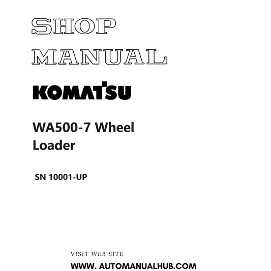 Komatsu WA500-7 Wheel Loader Shop Manual SN 10001-UP PDF