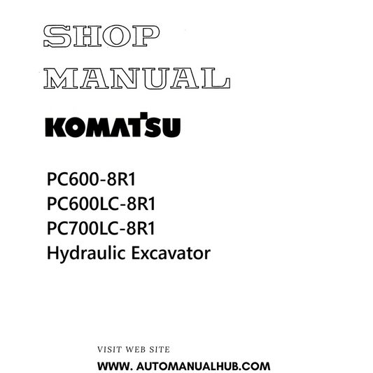 Komatsu PC600-8R1, PC600LC-8R1, PC700LC-8R1 Hydraulic Excavator Shop Manual PDF