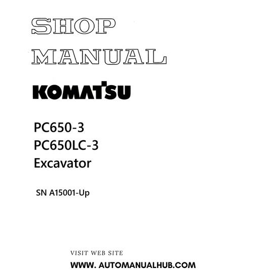Komatsu PC650-3, PC650LC-3 Excavator Shop Manual SN A15001-Up PDF