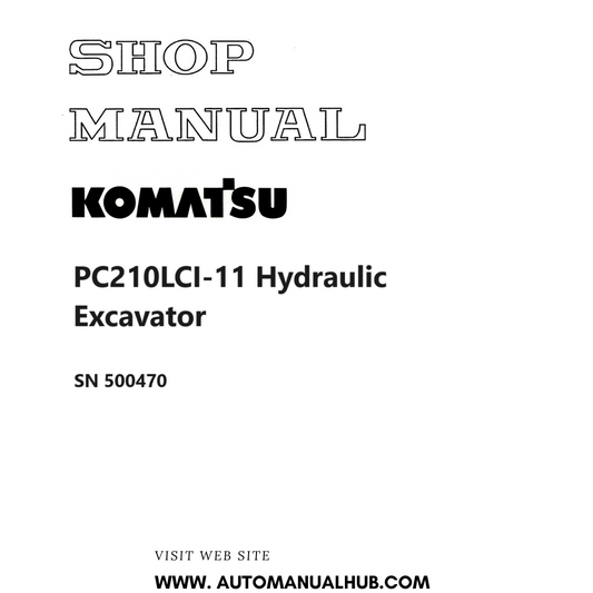 Komatsu PC210LCI-11 Hydraulic Excavator Shop Manual SN 500470 PDF