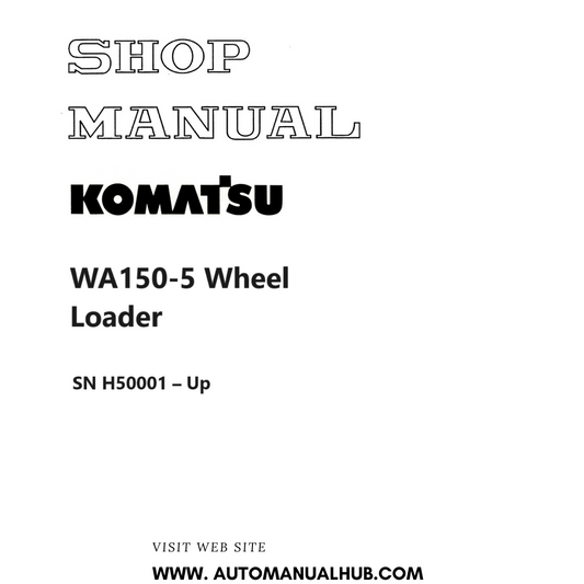 Komatsu WA150-5 Wheel Loader Shop Manual SN H50001 – Up PDF 