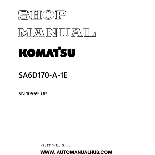 Komatsu SA6D170-A-1E Shop Manual SN 10569-UP PDF