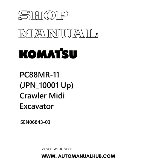 Komatsu PC88MR-11 (JPN_10001 Up) Crawler Midi Excavator Shop Manual SEN06843-03 PDF