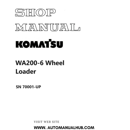 Komatsu WA200-6 Wheel Loader Shop Manual SN 70001-UP PDF 