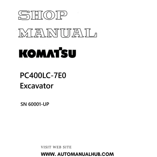 Komatsu PC400LC-7E0 Excavator Shop Manual SN 60001-UP PDF