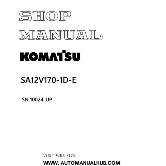 Komatsu SA12V170-1D-E Shop Manual SN 10024-UP PDF