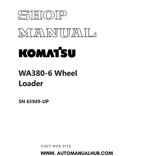 Komatsu WA380-6 Wheel Loader Shop Manual SN 65949-UP PDF