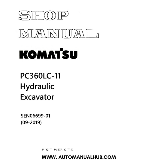 Komatsu PC360LC-11 Hydraulic Excavator Shop Manual SEN06699-01 (09-2019) PDF