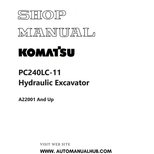 Komatsu PC240LC-11 Hydraulic Excavator Shop Manual PDF