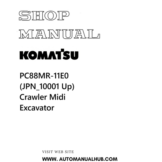 Komatsu PC88MR-11E0 (JPN_10001 Up) Crawler Midi Excavator Shop Manual SEN06853-03 PDF