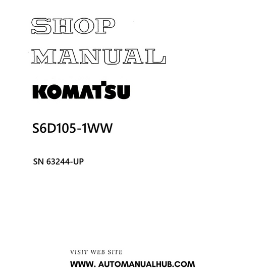Komatsu S6D105-1WW Shop Manual SN 63244-UP PDF