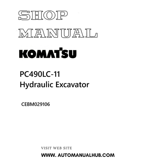 Komatsu PC490LC-11 Hydraulic Excavator Shop Manual CEBM029106 PDF