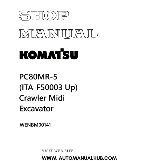 Komatsu PC80MR-5 (ITA_F50003 Up) Crawler Midi Excavator Shop Manual WENBM00141 PDF