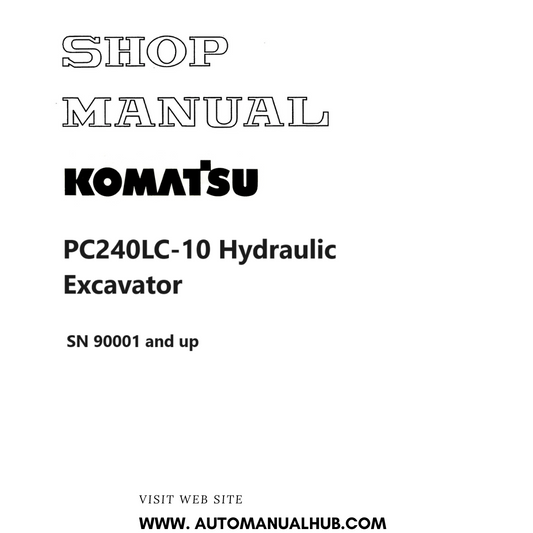 Komatsu PC240LC-10 Hydraulic Excavator Shop Manual SN 90001 and up PDF