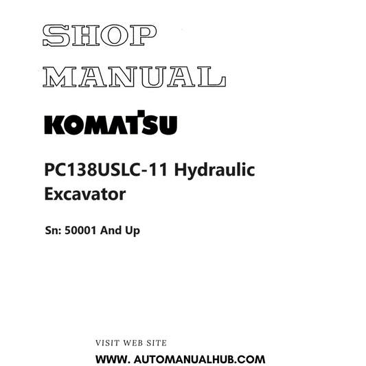 Komatsu PC138USLC-11 Hydraulic Excavator Shop Manual PDF