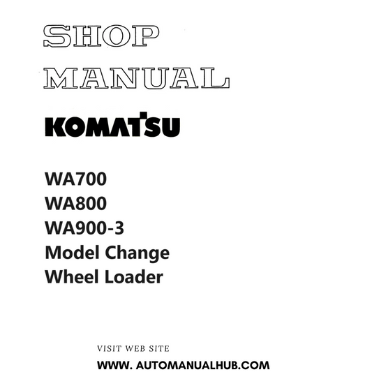 Komatsu WA700, WA800, WA900-3 Model Change Wheel Loader Shop Manual PDF