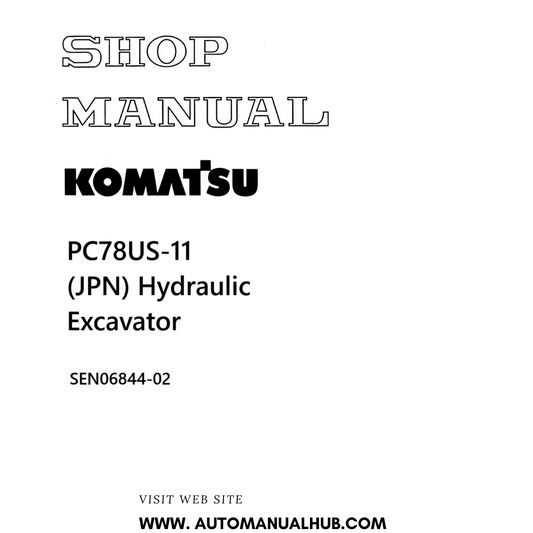 Komatsu PC78US-11 (JPN) Hydraulic Excavator Shop Manual SEN06844-02 PDF