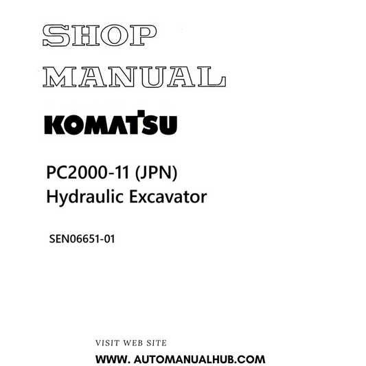Komatsu PC2000-11 (JPN) Hydraulic Excavator Shop Manual SEN06651-01 PDF