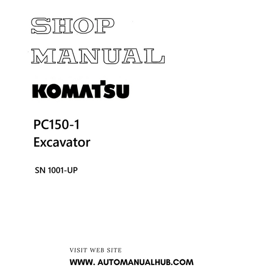 Komatsu PC150-1 Excavator Shop Manual SN 1001-UP PDF