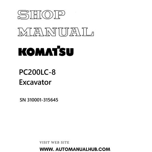 Komatsu PC200LC-8 Excavator Shop Manual SN 310001-315645 PDF 