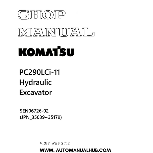 Komatsu PC290LCi-11 Hydraulic Excavator Shop Manual SEN06726-02 (JPN_35039~35179) PDF