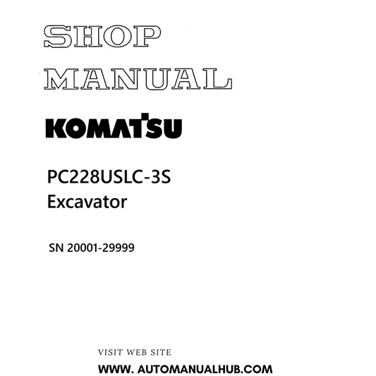 Komatsu PC228USLC-3S Excavator Shop Manual SN 20001-29999 PDF