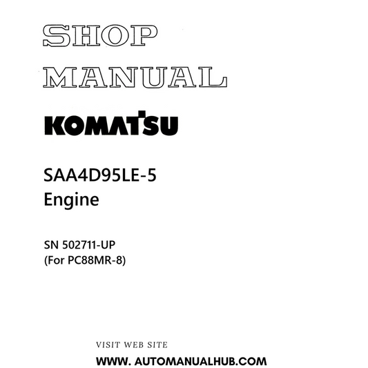 Komatsu SAA4D95LE-5 Engine Shop Manual SN 502711-UP (For PC88MR-8) PDF 