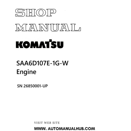 Komatsu SAA6D107E-1G-W Engine Shop Manual SN 26850001-UP PDF 