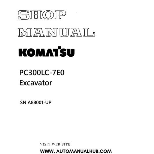Komatsu PC300LC-7E0 Excavator Shop Manual SN A88001-UP PDF