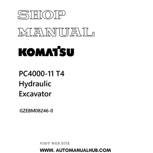 Komatsu PC4000-11 T4 Hydraulic Excavator Shop Manual GZEBM08246-0 PDF
