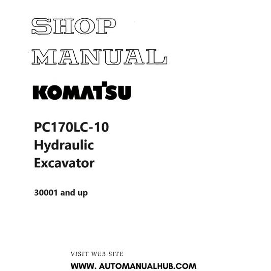 Komatsu PC170LC-10 Hydraulic Excavator Shop Manual 30001 and up PDF