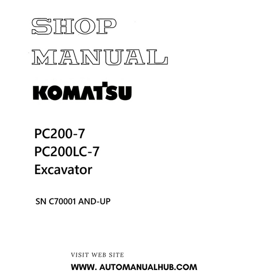 Komatsu PC200-7/PC200LC-7 Excavator Shop Manual SN C70001 AND-UP PDF