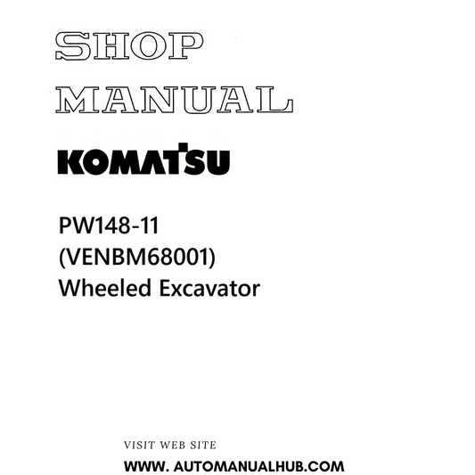 Komatsu PW148-11 (VENBM68001) Wheeled Excavator Shop Manual PDF