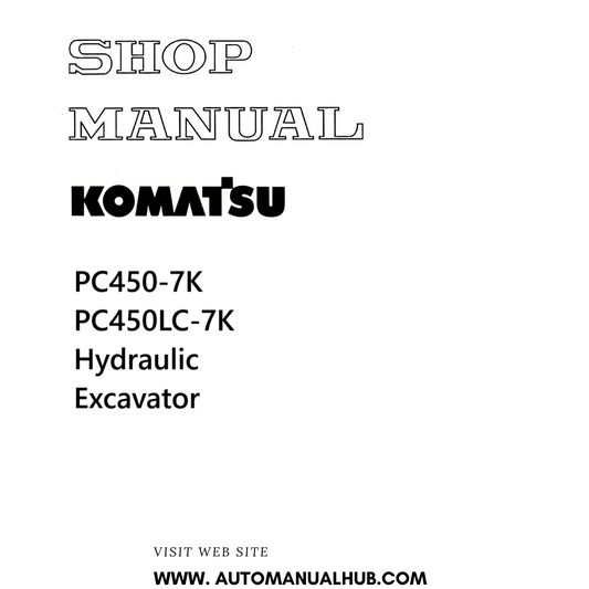 Komatsu PC450-7K, PC450LC-7K Hydraulic Excavator Shop Manual PDF