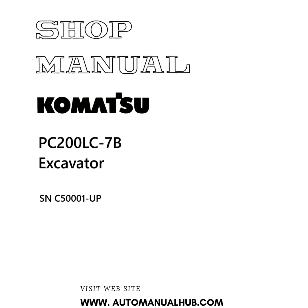 Komatsu PC200LC-7B Excavator Shop Manual SN C50001-UP PDF 