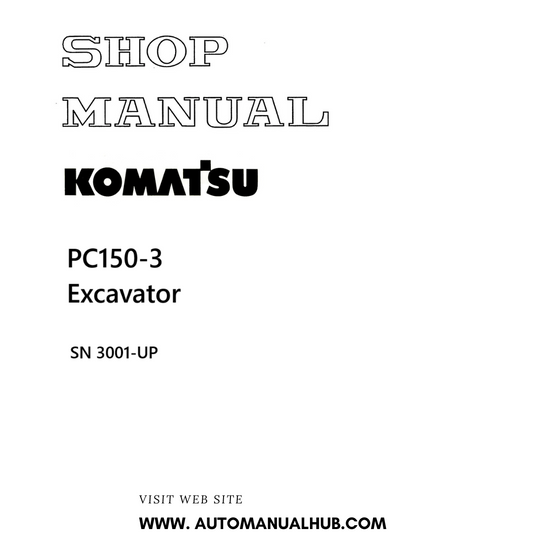 Komatsu PC150-3 Excavator Shop Manual SN 3001-UP PDF 