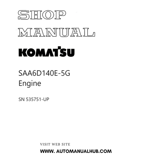 Komatsu SAA6D140E-5G Engine Shop Manual SN 535751-UP PDF