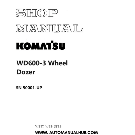 Komatsu WD600-3 Wheel Dozer Shop Manual SN 50001-UP PDF 
