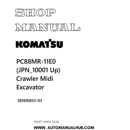 Komatsu PC88MR-11E0 (JPN_10001 Up) Crawler Midi Excavator Shop Manual SEN06853-03 PDF