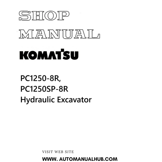 Komatsu PC1250-8R, PC1250SP-8R Hydraulic Excavator Shop Manual PDF