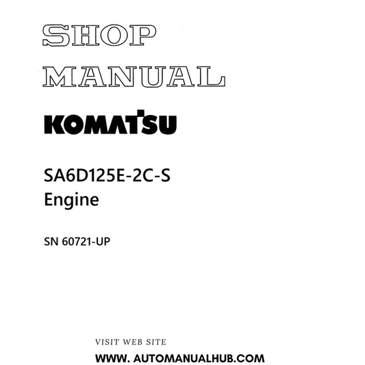 Komatsu SA6D125E-2C-S Engine Shop Manual SN 60721-UP PDF 