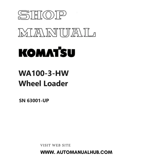 Komatsu WA100-3-HW Wheel Loader Shop Manual SN 63001-UP PDF 