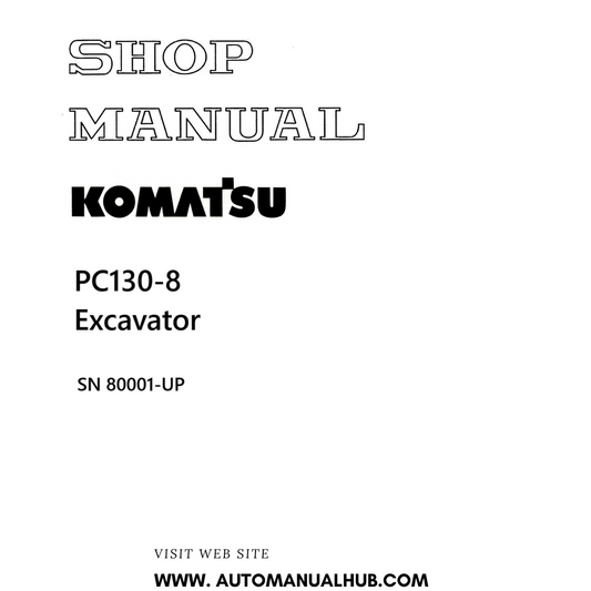 Komatsu PC130-8 Excavator Shop Manual SN 80001-UP PDF