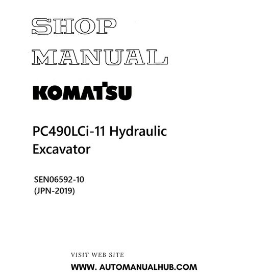 Komatsu PC490LCi-11 Hydraulic Excavator Shop Manual SEN06592-10 (JPN-2019) PDF