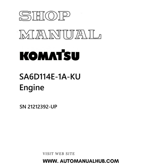 Komatsu SA6D114E-1A-KU Engine Shop Manual SN 21212392-UP PDF 