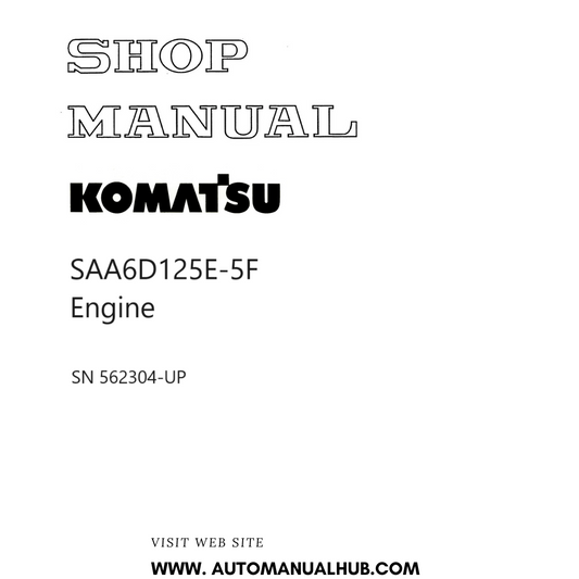 Komatsu SAA6D125E-5F Engine Shop Manual SN 562304-UP PDF